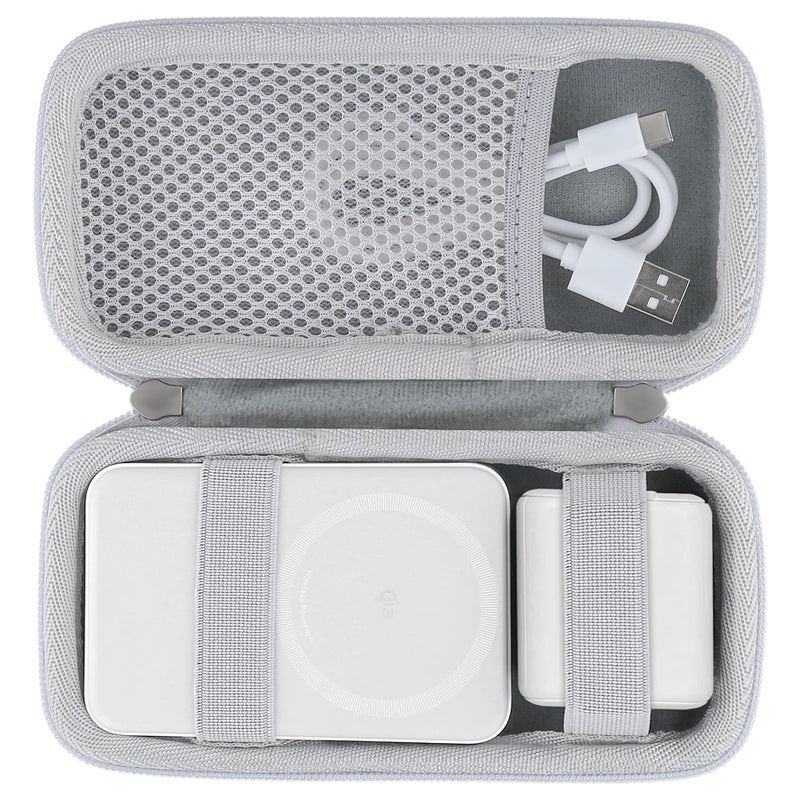 khanka Hard Travel Case Replacement for Anker MagGo 6.6k/10K Magnetic Power Bank/Anker MagGo USB-C Adapter,10k Power Bank,Case Only(White). - Image 1