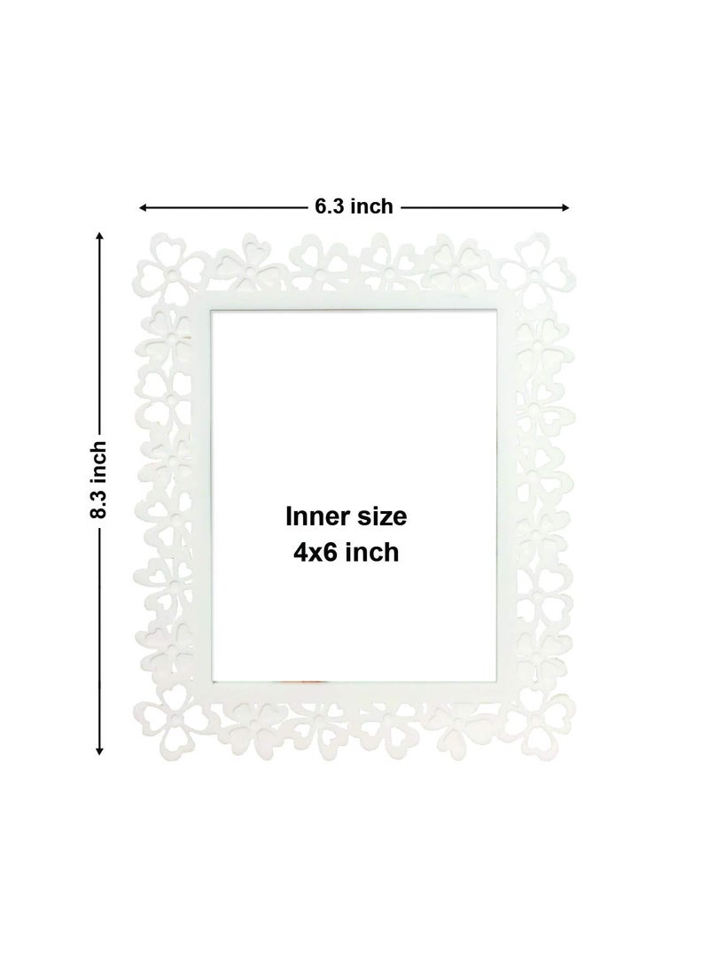 Art Street Art Street Decoralicious Flower Photo Frame for Home Decor (White, 4x6 Inches) - Set of 2  - Image 2