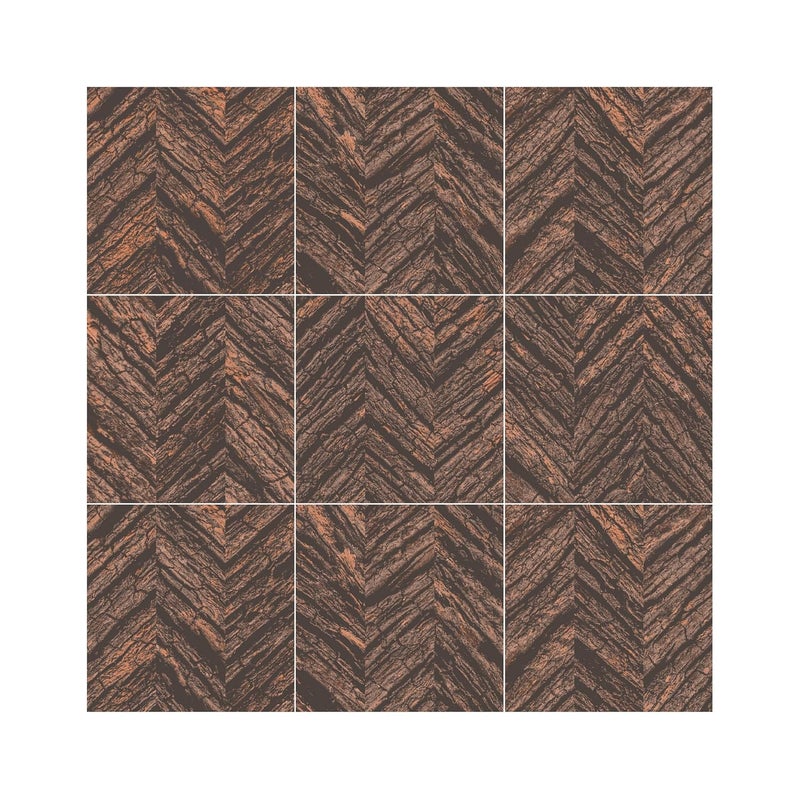 MOSAICOWALL MOSAICOWALL Wood Flex Chevron Decorative Tile Stickers 6inches x 6inches Brown 18 