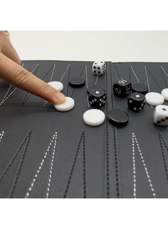 crayfomo Roll-Up Travel Backgammon Games, Foldable Board Games, PU Travel Game, Portable Lightweight Backgammon Game Set - Image 5