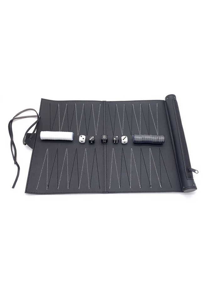 crayfomo Roll-Up Travel Backgammon Games, Foldable Board Games, PU Travel Game, Portable Lightweight Backgammon Game Set - Image 2