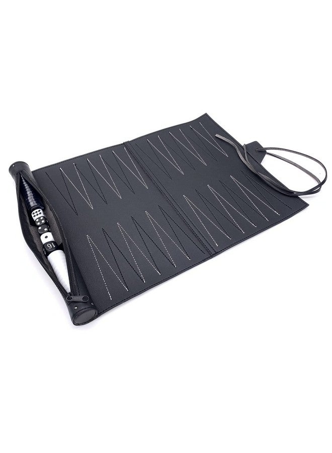 crayfomo Roll-Up Travel Backgammon Games, Foldable Board Games, PU Travel Game, Portable Lightweight Backgammon Game Set - Image 3