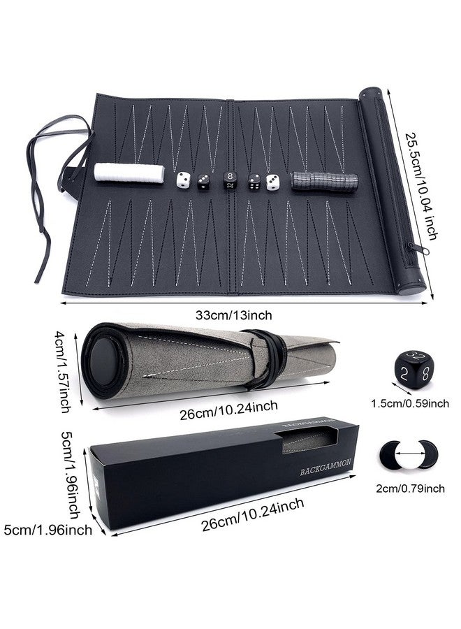 crayfomo Roll-Up Travel Backgammon Games, Foldable Board Games, PU Travel Game, Portable Lightweight Backgammon Game Set - Image 4