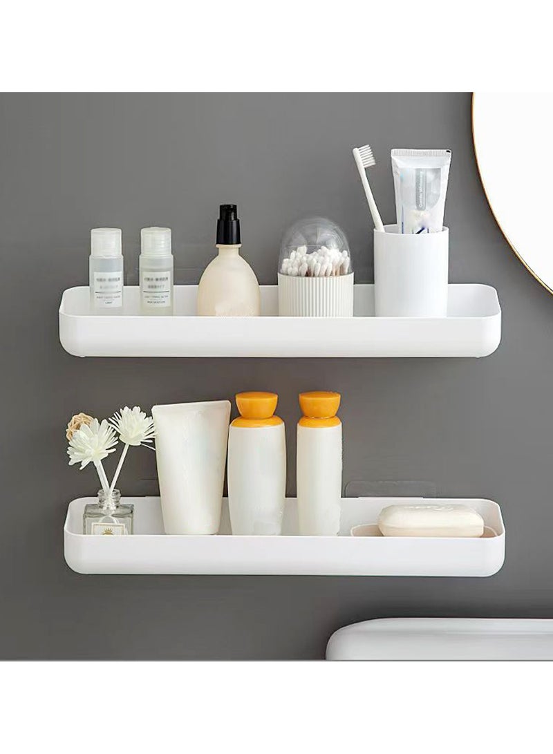 اليسا رف منظم جدار الحمام، رف تخزين مثبت على الحائط، منظم رف تخزين معلق من الفولاذ المقاوم للصدأ، بدون حفر لغرفة النوم، رف تخزين المطبخ، ديكور - 40 سم × 2 - Image 1