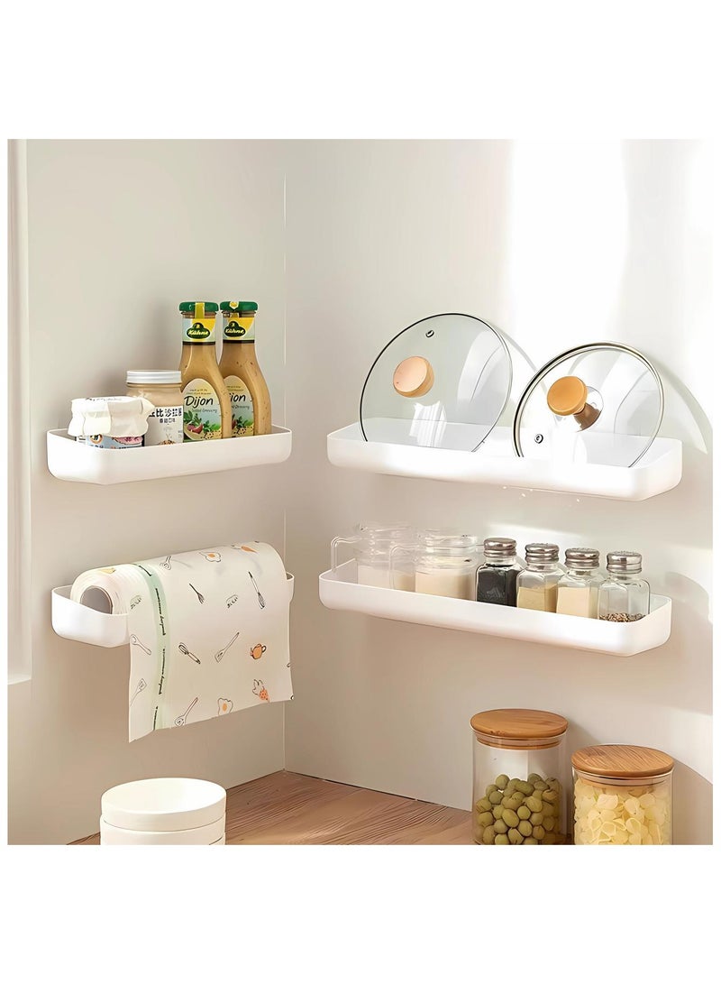 اليسا رف منظم جدار الحمام، رف تخزين مثبت على الحائط، منظم رف تخزين معلق من الفولاذ المقاوم للصدأ، بدون حفر لغرفة النوم، رف تخزين المطبخ، ديكور - 40 سم × 2 - Image 3