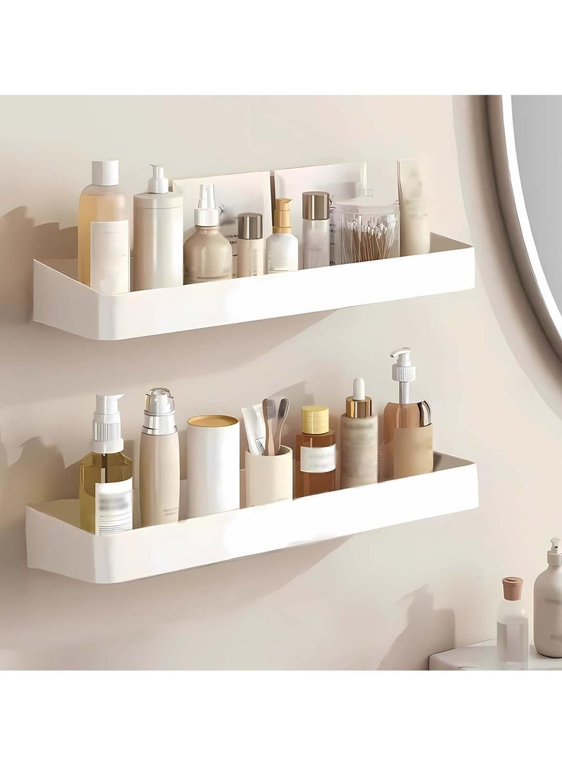 اليسا رف منظم جدار الحمام، رف تخزين مثبت على الحائط، منظم رف تخزين معلق من الفولاذ المقاوم للصدأ، بدون حفر لغرفة النوم، رف تخزين المطبخ، ديكور - 40 سم × 2 - Image 2