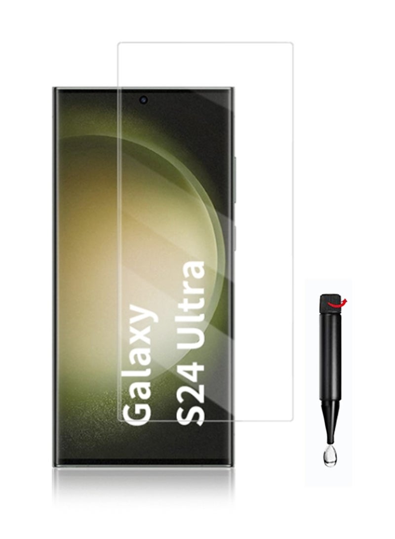 Samsung Galaxy S24 Ultra Screen Protector – UV Liquid Glue Full Screen Edge to Edge Tempered Glass Screen Protector, High Transparency, Delicate Touch, Anti-Explosion, Smooth Arc Edges. - Image 1