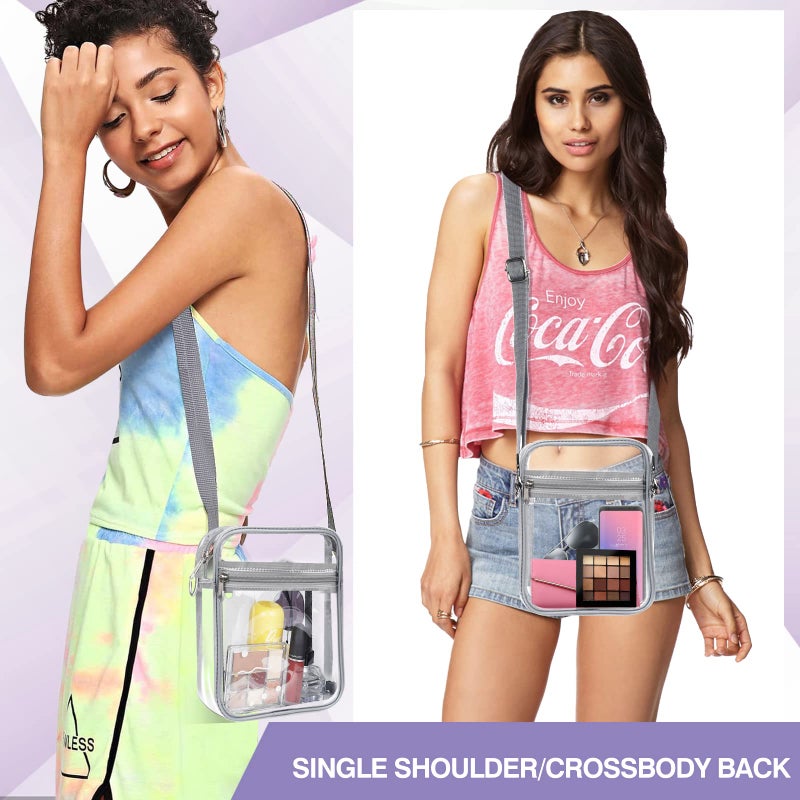 BanYakong Clear Bag Stadium Approved, Crossbody Bag Purse Adjustable Strap Shoulder Bags for Concerts Festival Sports Events,Common to men and women - Image 2
