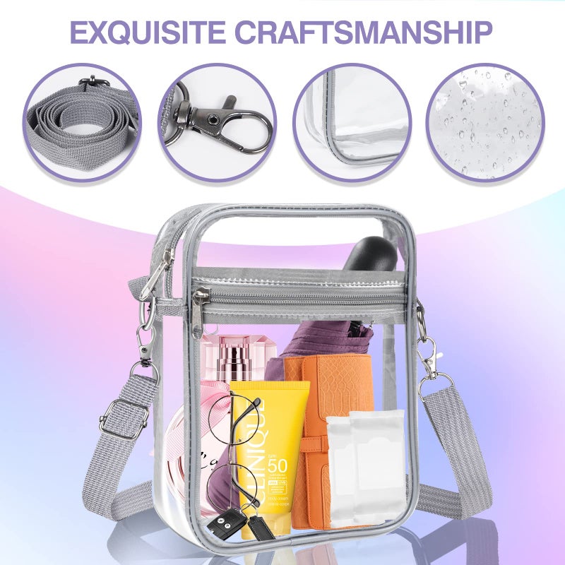 BanYakong Clear Bag Stadium Approved, Crossbody Bag Purse Adjustable Strap Shoulder Bags for Concerts Festival Sports Events,Common to men and women - Image 3