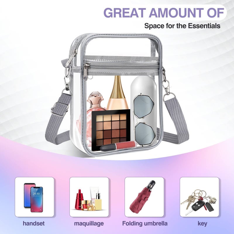 BanYakong Clear Bag Stadium Approved, Crossbody Bag Purse Adjustable Strap Shoulder Bags for Concerts Festival Sports Events,Common to men and women - Image 5