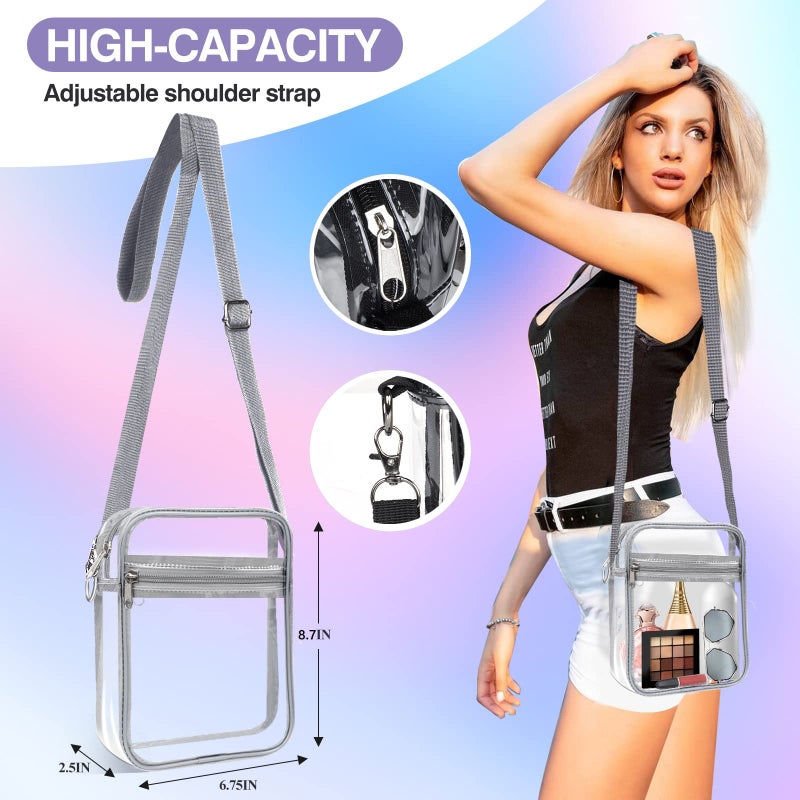 BanYakong Clear Bag Stadium Approved, Crossbody Bag Purse Adjustable Strap Shoulder Bags for Concerts Festival Sports Events,Common to men and women - Image 4