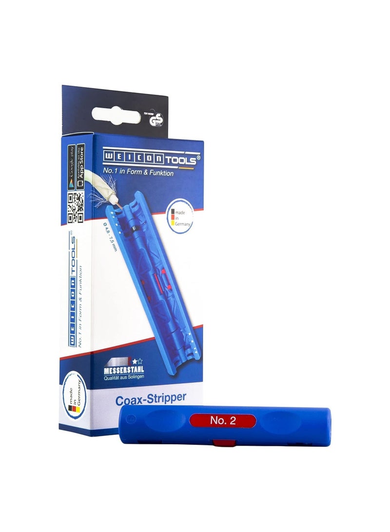 وايكون WEICON أداة تجريد الكابلات المحورية رقم 2 | 52000002 - Image 1
