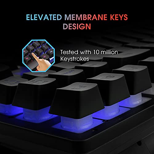 EvoFox X-Team Fireblade Gaming Keyboard Combo with Space-Saving TKL Design, Breathing LED Effects, Anti-ghosting Keys and 6 Button Mouse with up to 3200 DPI Setting (Wired, Black) - Image 4