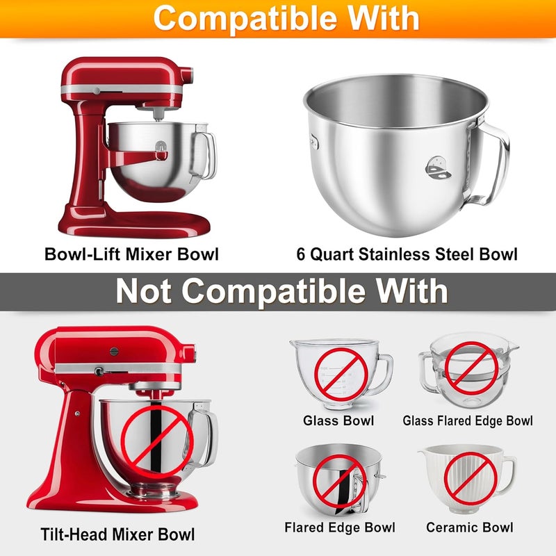 KIDOT Silicone Mixer Bowl Cover Compatible with KitchenAid 6 Quart Bowl-Lift Stand Mixer, Mixer Bowl Lid to Prevent Spilling of Ingredients - Image 5