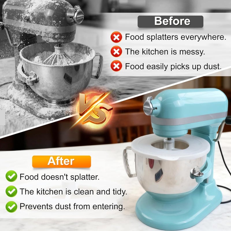 KIDOT Silicone Mixer Bowl Cover Compatible with KitchenAid 6 Quart Bowl-Lift Stand Mixer, Mixer Bowl Lid to Prevent Spilling of Ingredients - Image 2