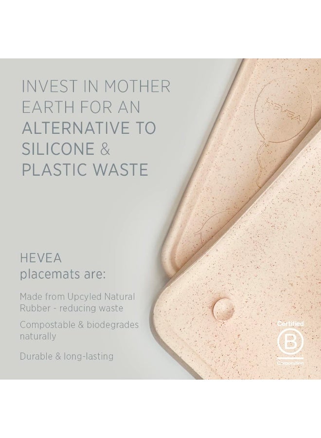 HEVEA Upcycled Place Mat Made from 100% Upcycled Natural Rubber Plant Based, Plastic-Free, Eco-Friendly, BPA-Free & FDA Approved (Peach) - Image 2