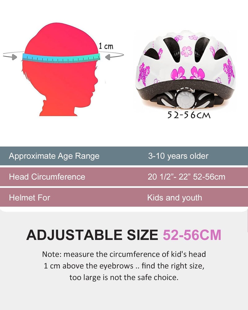 BeBeFun Girl Helmet for Bike,Kids Bike Pink Helmet for Girls Approximately Ages 3-10 Years Adjuastable and Multi-Sport, from Toddler to Kids CPSC Certicated - Image 4