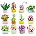 Asoulin 24PCS Flowers Succulents Building Blocks Easter Gifts for Kids Party Favors Goodie Bag Stuffers Classroom Prizes Prefilled Easter Basket Treasure Box Toy Birthday Return Gifts for Boys Girls Ages 6 - Image 2