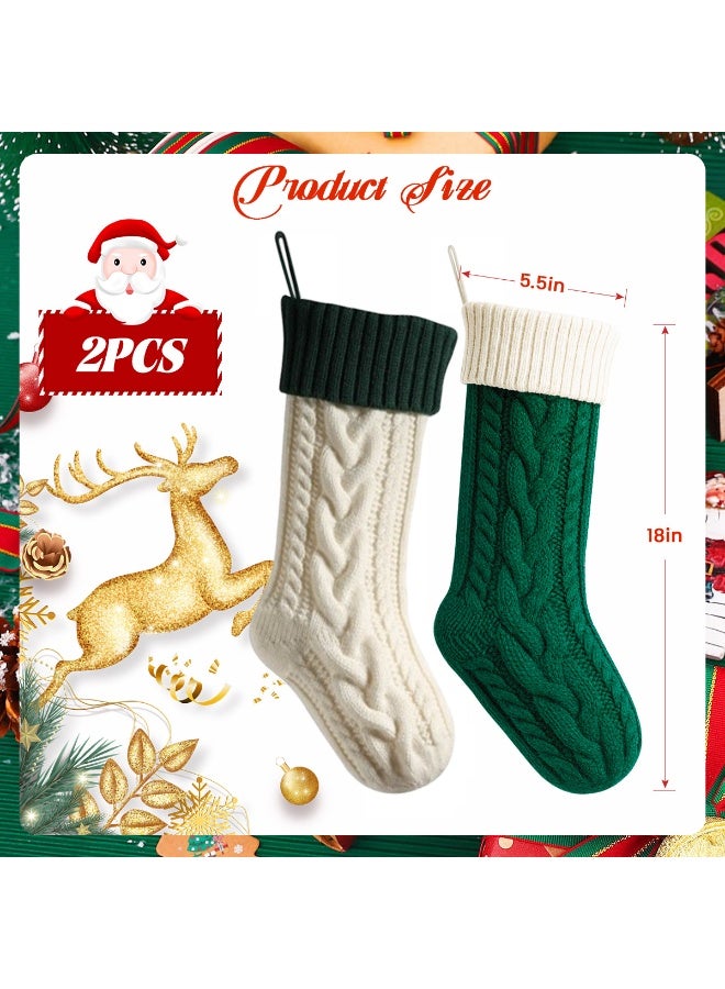 VUCATIN جوارب عيد الميلاد، جوارب عيد الميلاد المحبوكة (١٨ بوصة)، زينة عيد الميلاد العائلية، جوارب كبيرة رائعة كهدية للعائلة، تخزين الموقد، هدايا محبوكة للتخزين، ديكورات - Image 4