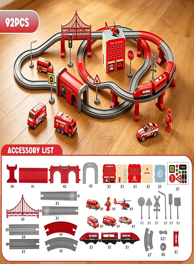 Wdmiya Train Set for Childs, 92 Pcs Train Toys for Kids Ages 3-8 - Image 2