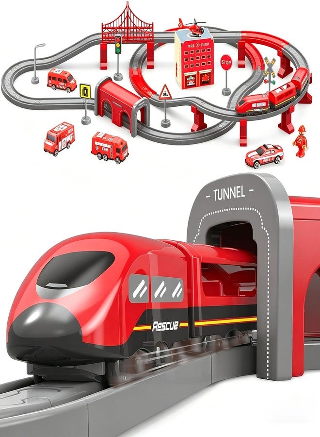Wdmiya Train Set for Childs, 92 Pcs Train Toys for Kids Ages 3-8 - Image 1