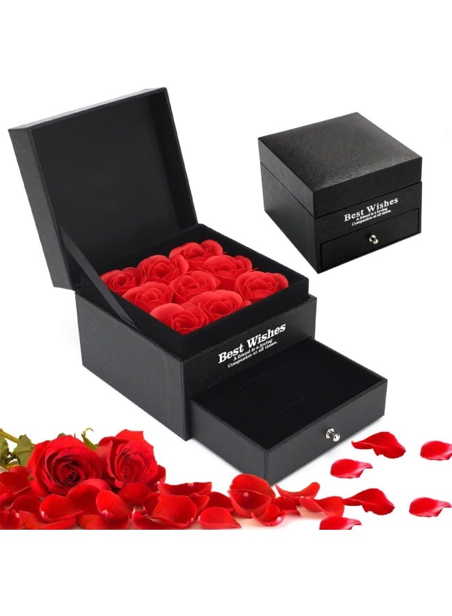 Yuragim Jewellery Gift Box, Gifts for Women, Eternal Rose Gift Box, Real Rose Infinity Rose Box, Mother's Day Gift for Mum, Girlfriend, Wife, for Wedding, Birthday, Anniversary - Image 1