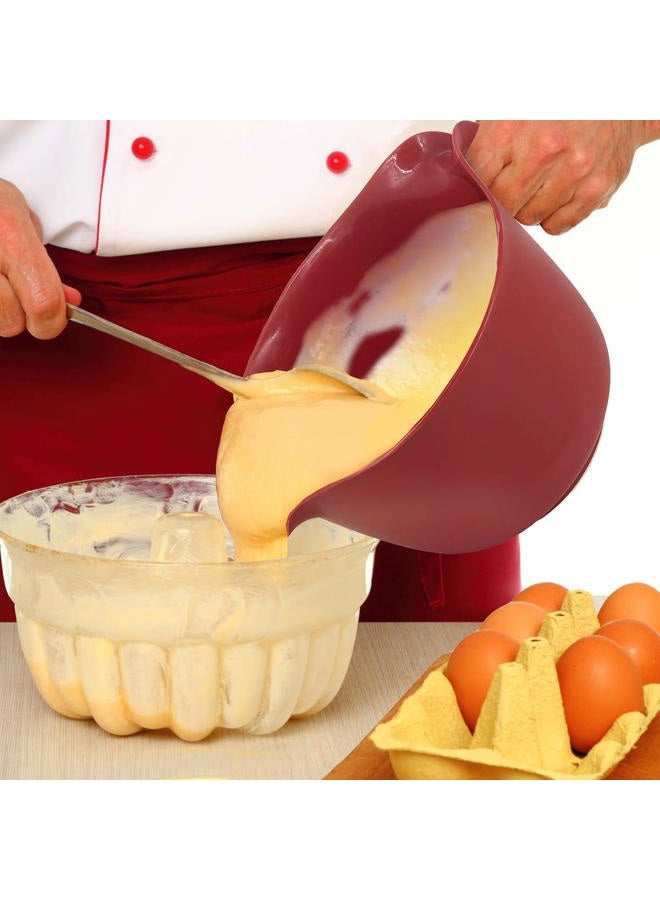 GLAD Mixing Bowl with Handle – 3 Quart | Heavy Duty Plastic with Pour Spout and Non-Slip Base | Dishwasher Safe Kitchen Supplies for Cooking and Baking, Red - Image 3