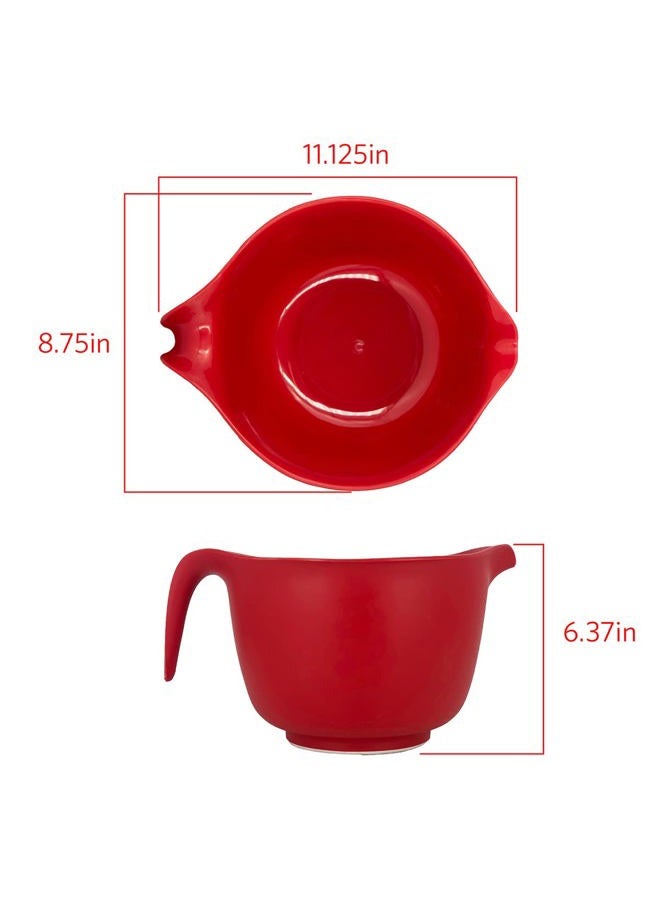 GLAD Mixing Bowl with Handle – 3 Quart | Heavy Duty Plastic with Pour Spout and Non-Slip Base | Dishwasher Safe Kitchen Supplies for Cooking and Baking, Red - Image 4