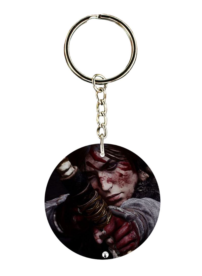 Double Sided Tomb Raider Printed Keychain