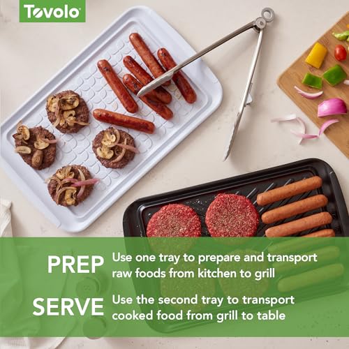Tovolo Prep & Serve BBQ Trays Pack of 2 (Large - Black/White) - Serving Trays for Kitchen, Grill, Meal Prep, Smoker, Griddle, Barbeque, & More/BPA-Free & Dishwasher-Safe - Image 5
