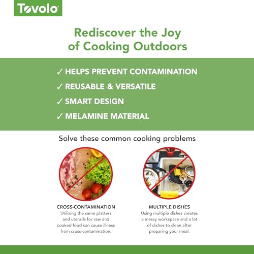 Tovolo Prep & Serve BBQ Trays Pack of 2 (Large - Black/White) - Serving Trays for Kitchen, Grill, Meal Prep, Smoker, Griddle, Barbeque, & More/BPA-Free & Dishwasher-Safe - Image 4