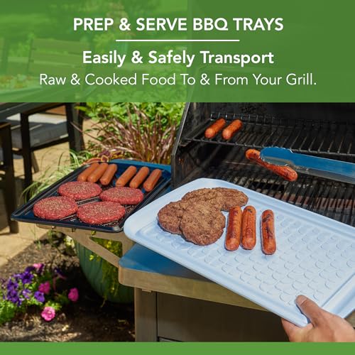 Tovolo Prep & Serve BBQ Trays Pack of 2 (Large - Black/White) - Serving Trays for Kitchen, Grill, Meal Prep, Smoker, Griddle, Barbeque, & More/BPA-Free & Dishwasher-Safe - Image 2