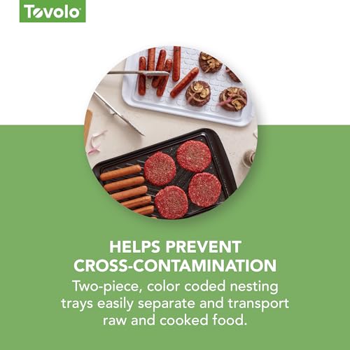 Tovolo Prep & Serve BBQ Trays Pack of 2 (Large - Black/White) - Serving Trays for Kitchen, Grill, Meal Prep, Smoker, Griddle, Barbeque, & More/BPA-Free & Dishwasher-Safe - Image 3