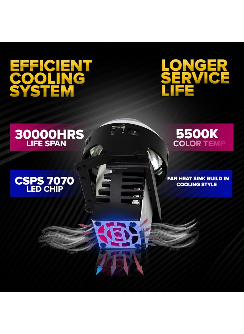 Toby's Toby's 50watts Led Lens Pro-001 3 Inch Bi LED Projector Lenses For Headlight  5500K Auto Lamp 50000LM Car Lights Retrofit Kits Hyperboloid Lens  - Image 5