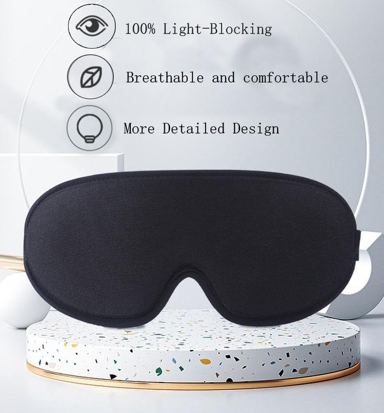 GXJZZ 3D Sleep Eye Mask with Adjustable Strap - Light-Blocking and Breathable (Pink) - Image 3