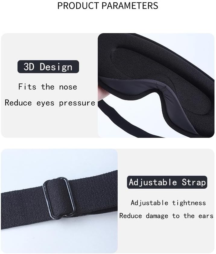 GXJZZ 3D Sleep Eye Mask with Adjustable Strap - Light-Blocking and Breathable (Pink) - Image 4