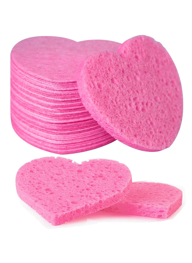 BONITO - Face Cleansing and Exfoliating Sponges, Heart Shape Facial Sponges, Reusable Makeup Mask Remover, Facial Cleansing Sponges Pads - 20 pcs - Image 1
