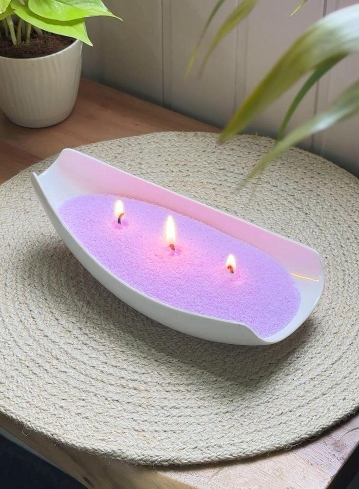 MIRFA Pearled Candle Wax Sand With 20 Eco Wicks - Purple - Image 1