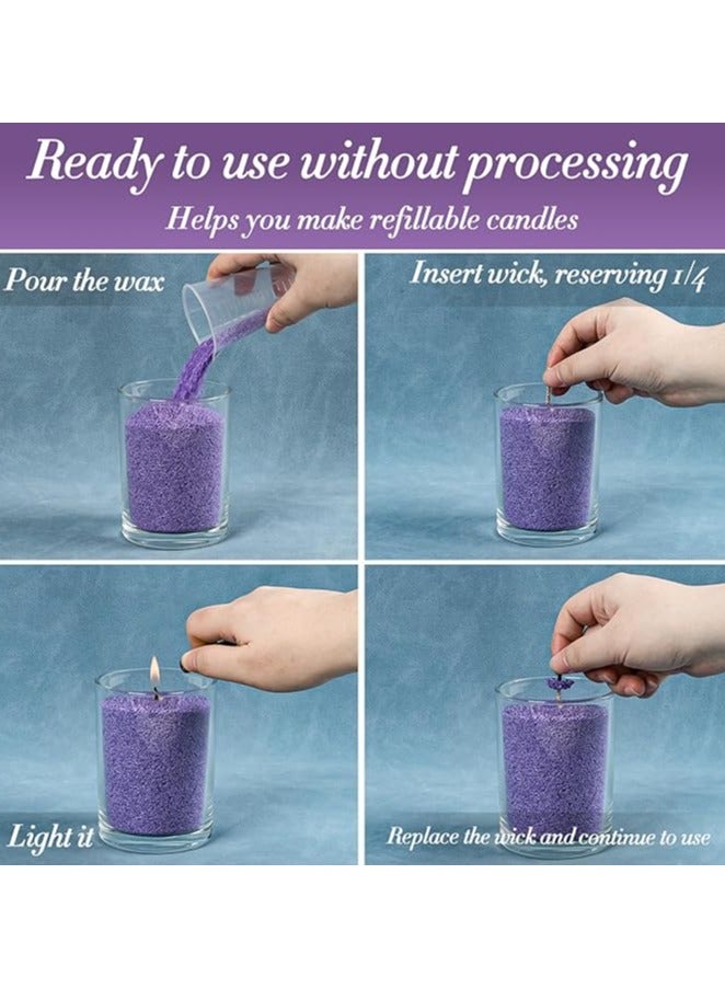 MIRFA Pearled Candle Wax Sand With 20 Eco Wicks - Purple - Image 5