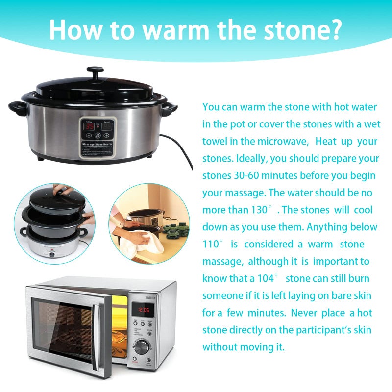Windfulogo 4Pcs Hot Massage Stones Set Natural Green Jade Heated Warmer Stone for Spa Massage 3.14 x 3.14in (8x8cm) - Image 5