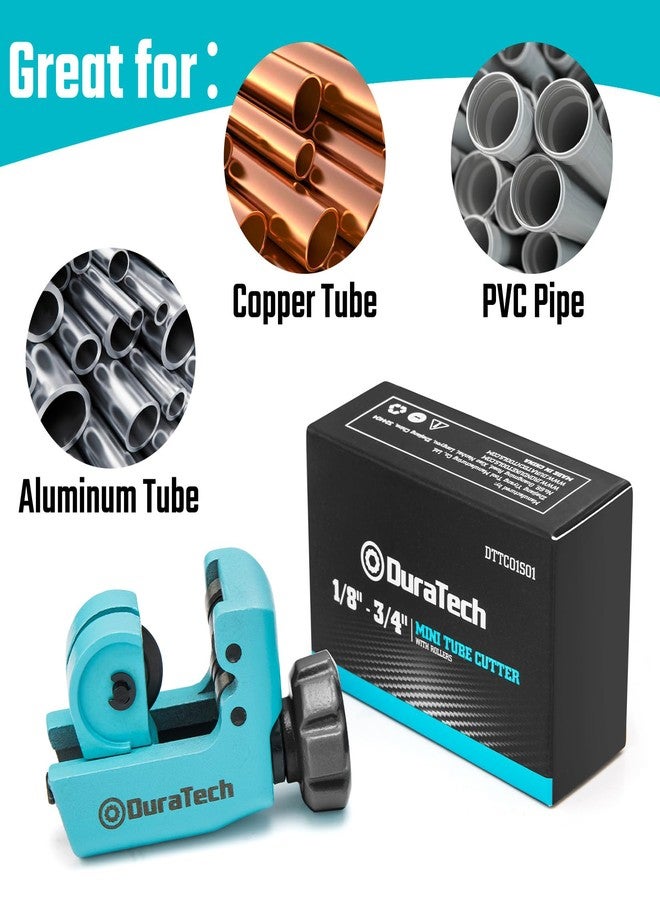DURATECH Mini Tubing Cutter, for Outer Diameter: 1/8"-3/4"(3-19MM), Copper, Aluminum, Brass And Plastic Tubing Compact Cutter, Replacement Wheel Included - Image 4
