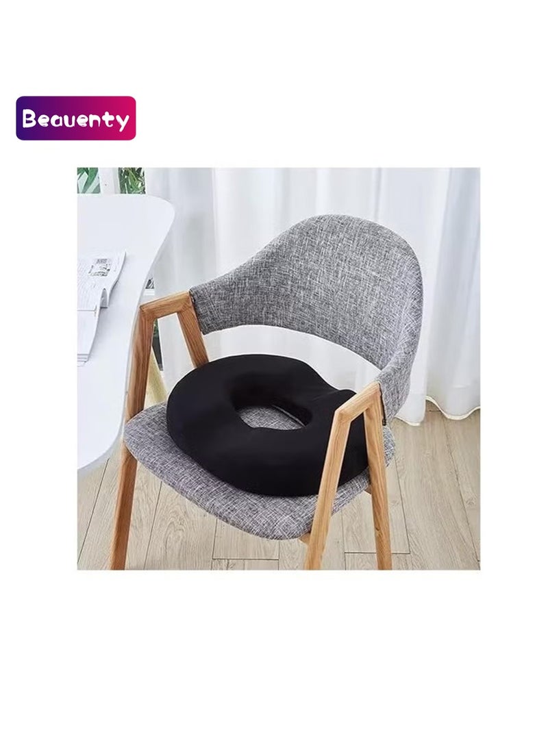 Beauenty Donut Pillow for Tailbone Pain, Memory Foam Pain Relief Donut Seat Cushion, Hemorrhoid Pillows for Sitting, Donut Cushion for Postpartum Pregnancy, Back, Coccyx, Sciatica Support Pad, Black - Image 1