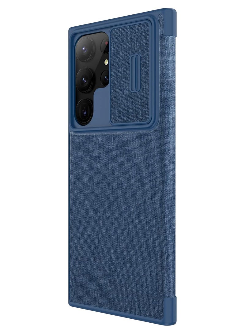 Nillkin Qin Pro Leather Cover Case Designed For Samsung Galaxy S23 Uitra - Elite Blue