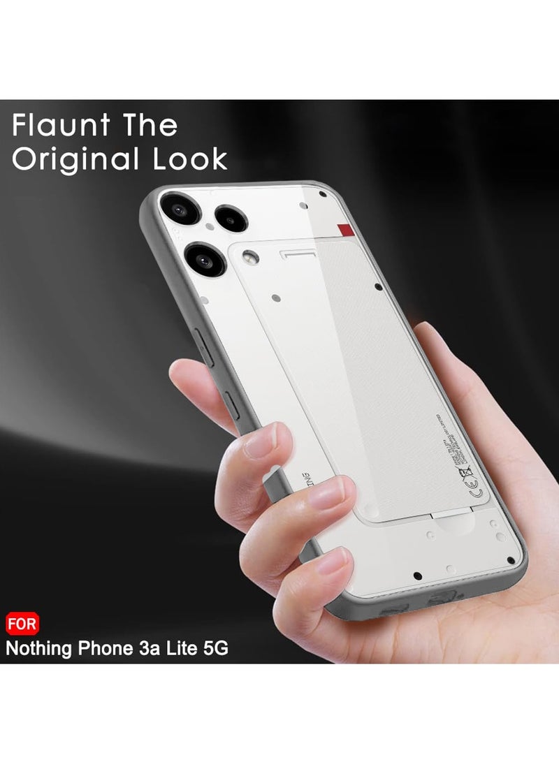 دبليو تيك غطاء هاتف Nothing Phone (3a) Lite 5G 2025 من السيليكون الهجين TPU مع حماية رفيعة للكاميرا مرتفعة (MCAPSA) - شفاف/رمادي - Image 5