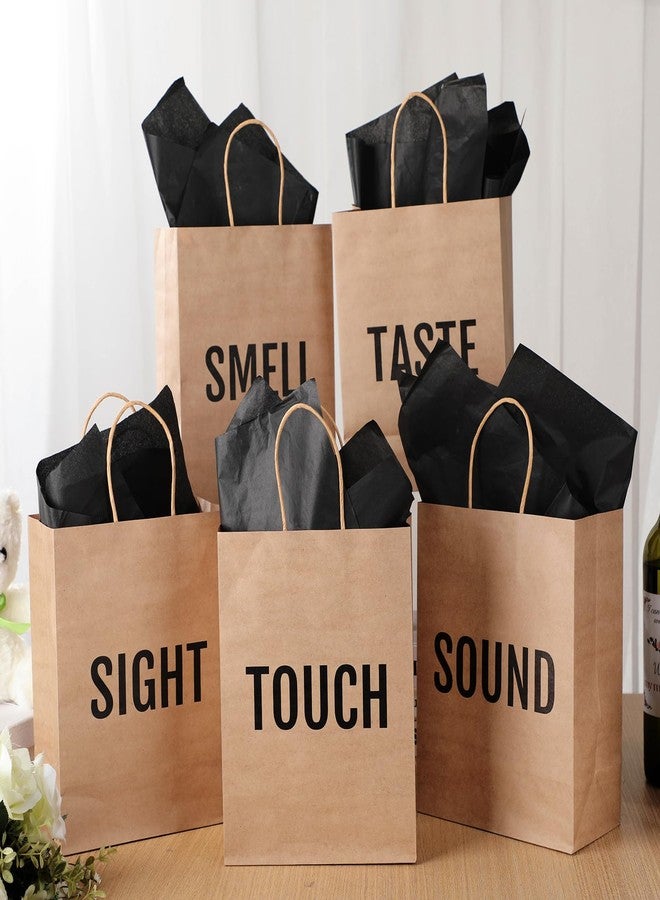 Kolldenn 5 Senses Gift Bags for Him for Her with 10 Pcs Tissue Paper, Paper Bags with Handles Five Senses Gifts for Valentines Christmas Birthday Wedding Anniversary (Kraft,8.3 x 4.3 x 10.6 Inch - Image 4