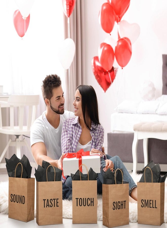 Kolldenn 5 Senses Gift Bags for Him for Her with 10 Pcs Tissue Paper, Paper Bags with Handles Five Senses Gifts for Valentines Christmas Birthday Wedding Anniversary (Kraft,8.3 x 4.3 x 10.6 Inch - Image 5