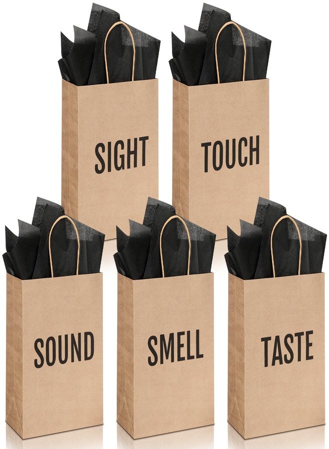 Kolldenn 5 Senses Gift Bags for Him for Her with 10 Pcs Tissue Paper, Paper Bags with Handles Five Senses Gifts for Valentines Christmas Birthday Wedding Anniversary (Kraft,8.3 x 4.3 x 10.6 Inch - Image 1
