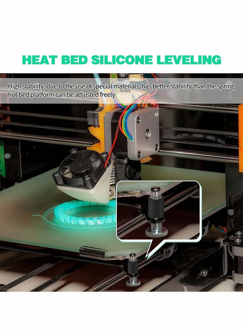 Y&D - 3D Printer Heat Bed Leveling Parts, 8 Pcs Silicone Solid Column, Stable Hot Tool Heat-Resistant Buffer - Image 1