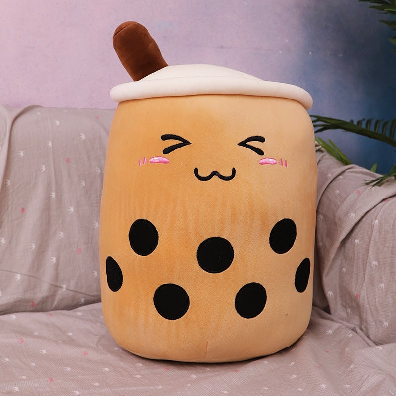 Cute Plush Boba Milk tea Filled Tea Cup Pillow Soft Bubble Tea Cup Plush Toy Kawaii Cartoon Gifts For Children Home Decor Original Cushion Cuddling To Sleep Office Nap Gift Girls Pillow Gray Shy - Image 2