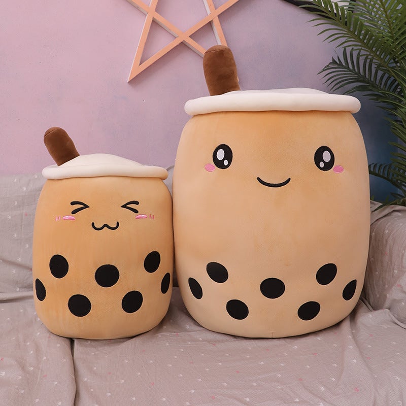 Cute Plush Boba Milk tea Filled Tea Cup Pillow Soft Bubble Tea Cup Plush Toy Kawaii Cartoon Gifts For Children Home Decor Original Cushion Cuddling To Sleep Office Nap Gift Girls Pillow Gray Shy - Image 3